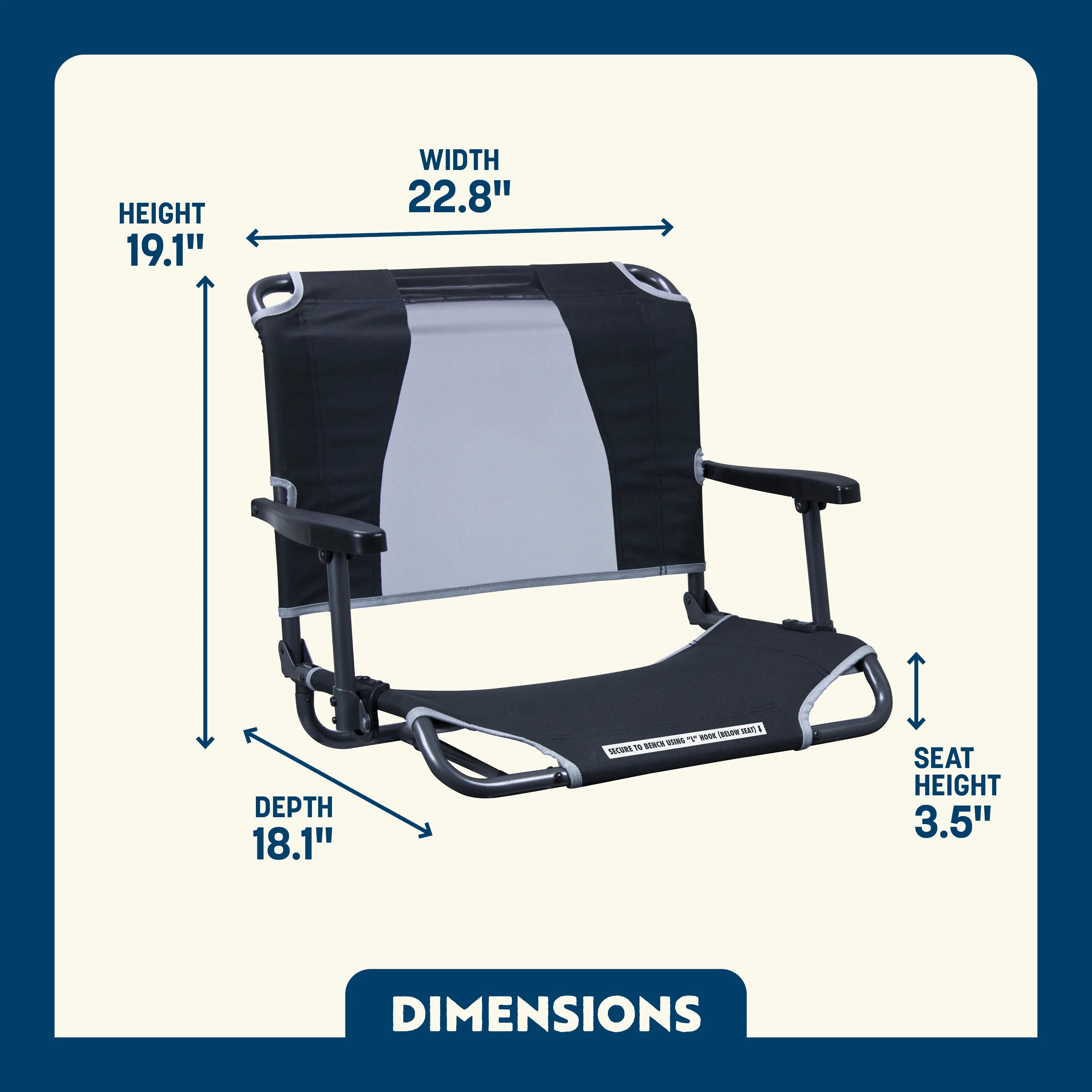 Big Comfort Stadium Chair with Armrests | Featured Outdoor Choice | Outlandridge 8967 43