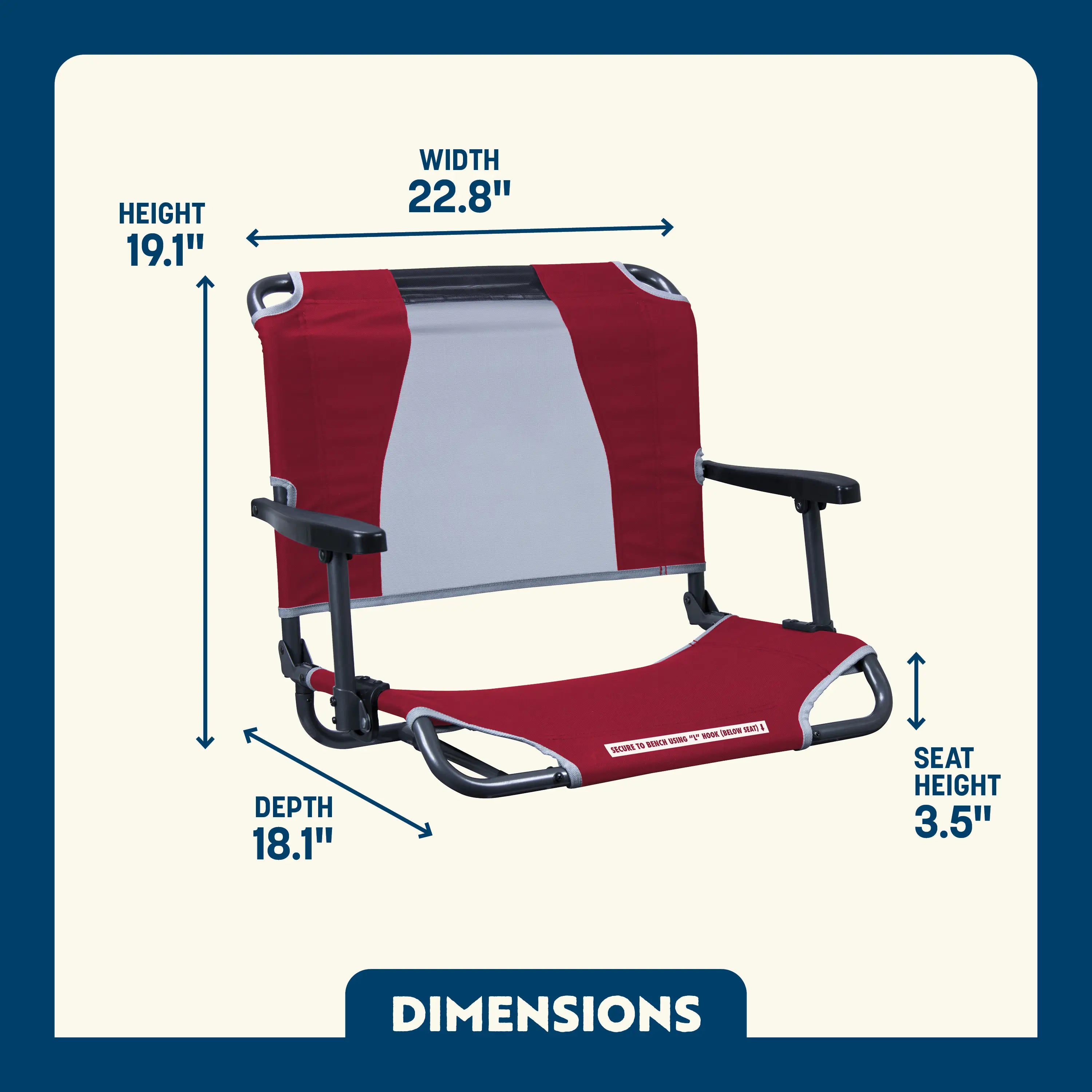 Big Comfort Stadium Chair with Armrests | Featured Outdoor Choice | Outlandridge 8967 43