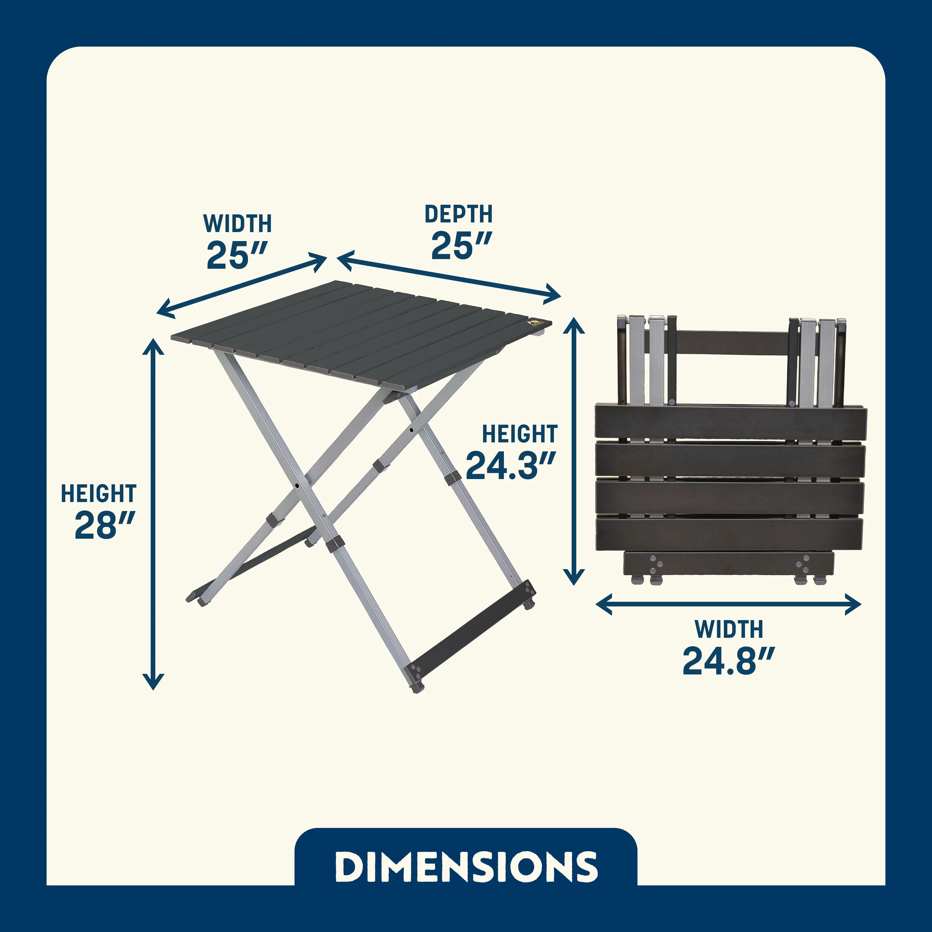 Compact Camp Table 25 | Featured Outdoor Choice | Outlandridge 96B6 Hc