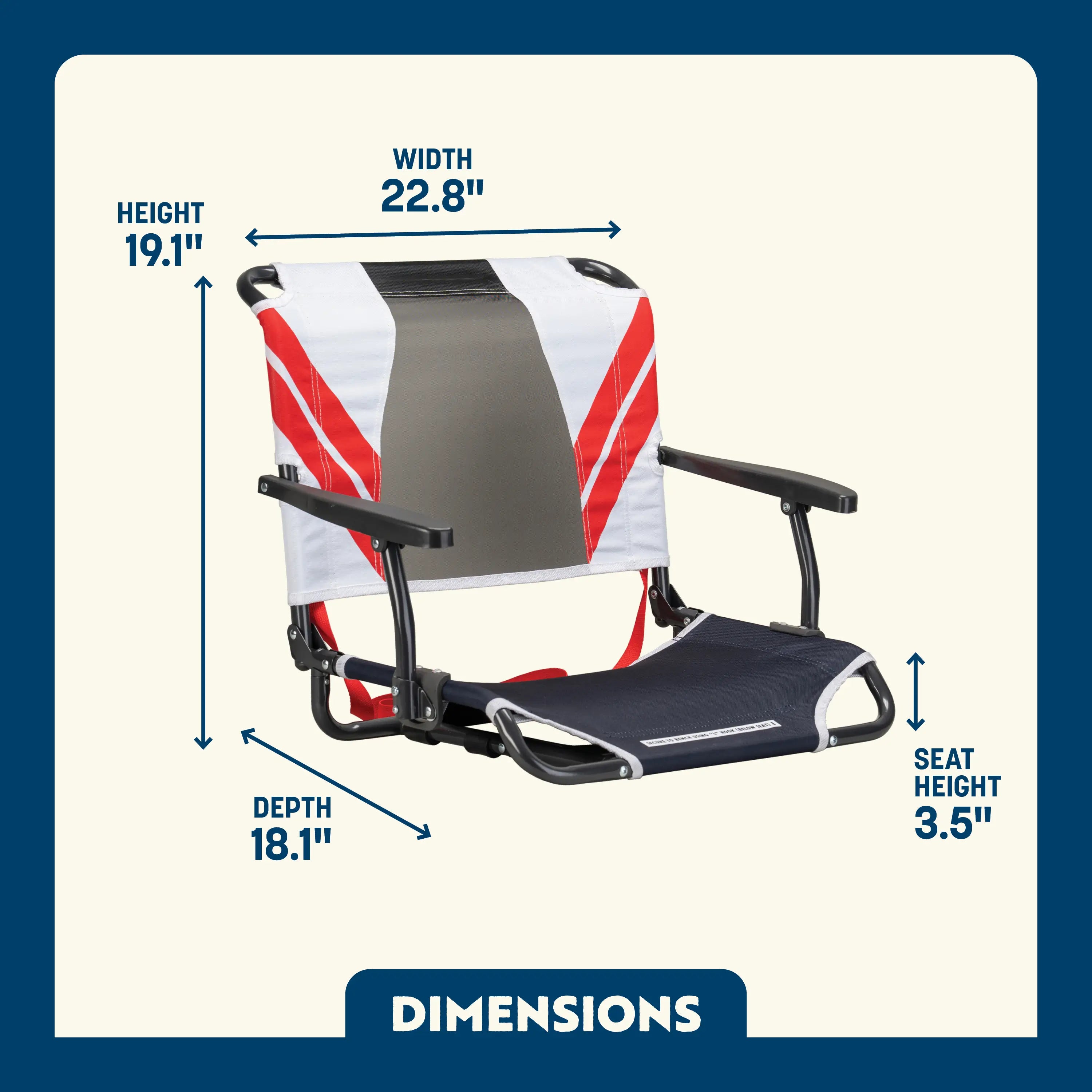 Big Comfort Stadium Chair with Armrests | Featured Outdoor Choice | Outlandridge 8967 43