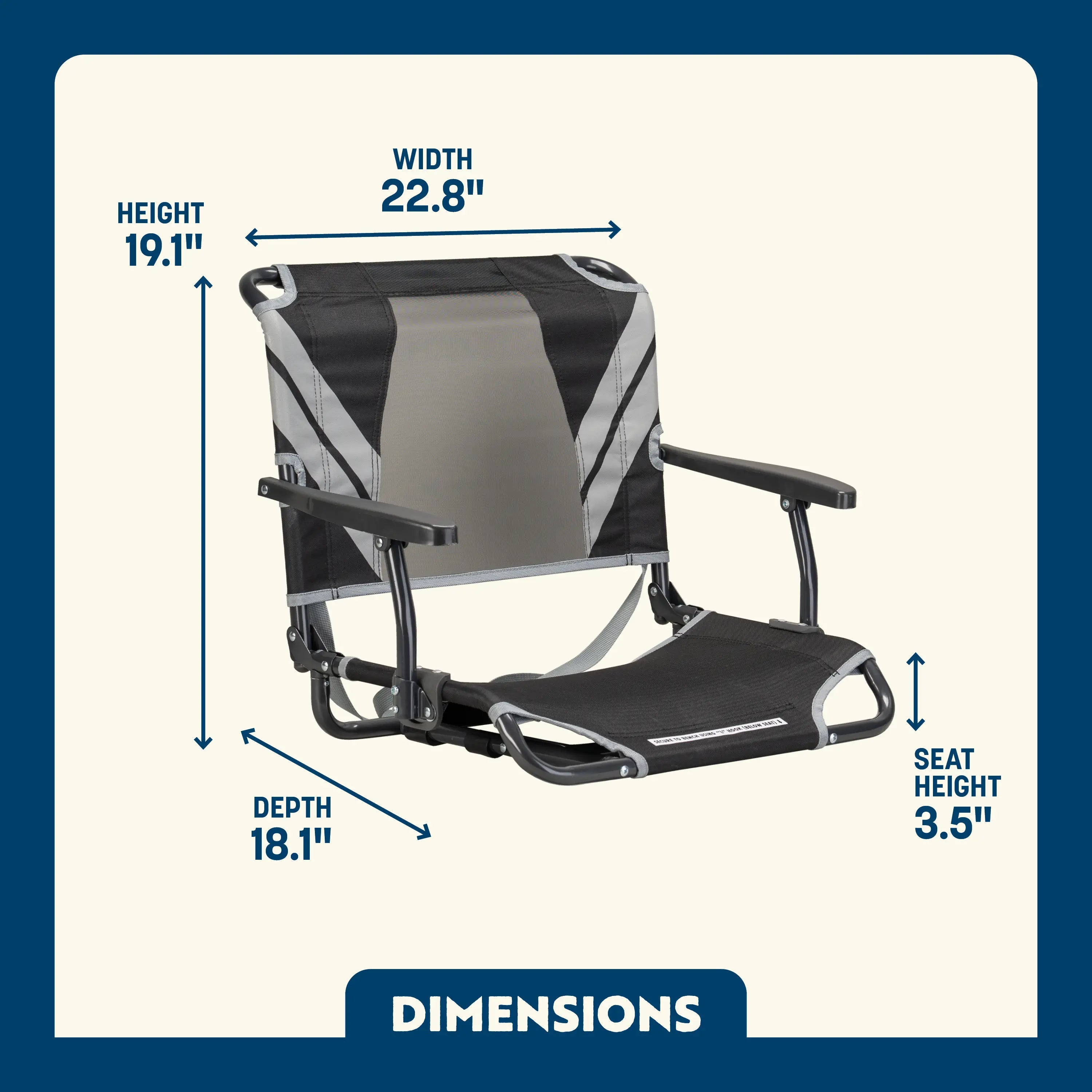 Big Comfort Stadium Chair with Armrests | Featured Outdoor Choice | Outlandridge 8967 43