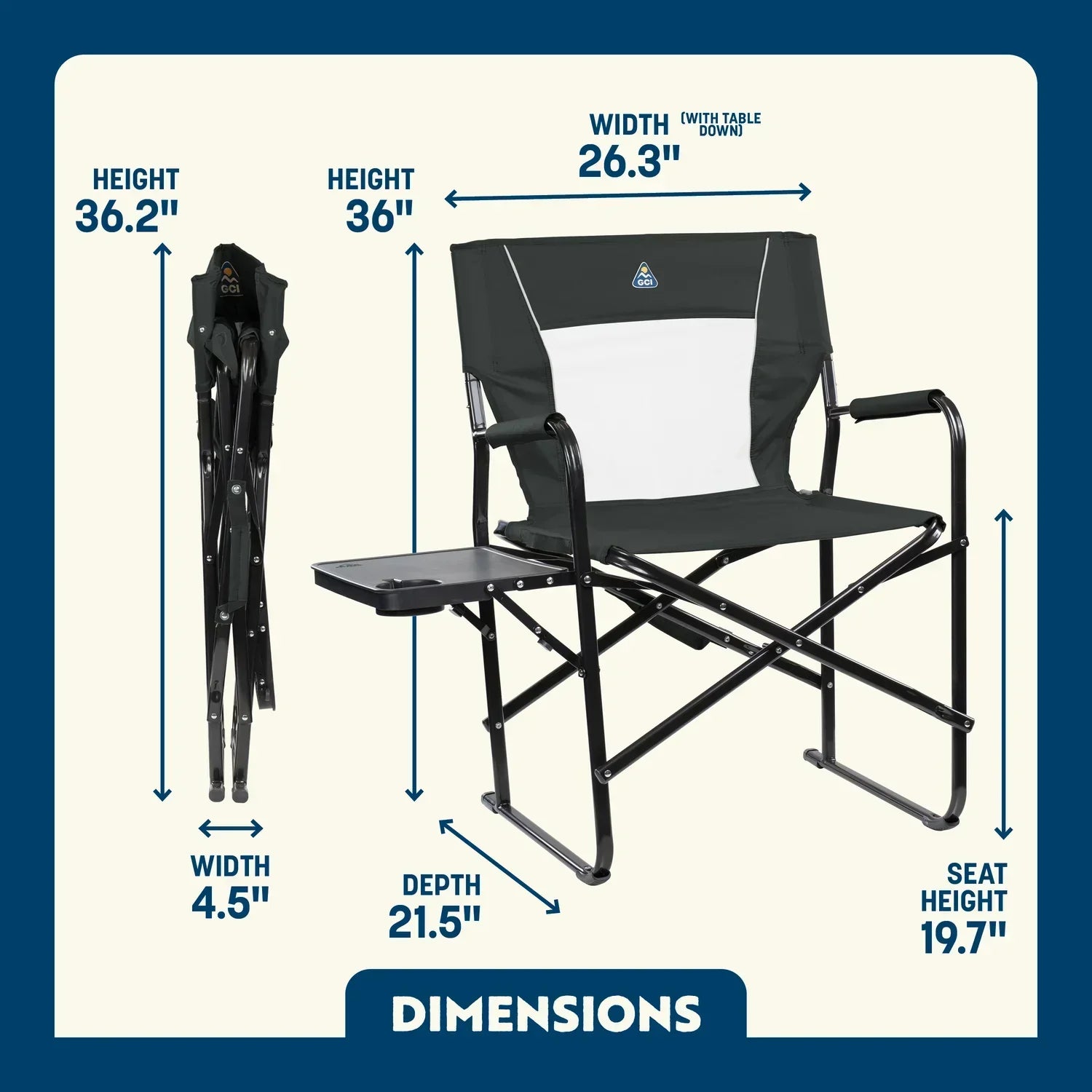 Slim-Fold Director's Chair XL | Featured Outdoor Choice | Outlandridge CCCC CD